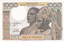 West African States, 1.000 Francs, 1959/1965, UNC, p103Am
Estimate: USD 75-150