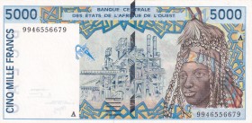 West African States, 5.000 Francs, 1999, UNC, p113Ai
"A'' Ivory Coast