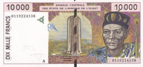 West African States, 10.000 Francs, 2001, UNC(-), p114aj
Estimate: USD 55-110