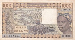 West African States, 1.000 Francs, 1984, UNC, p707Kd
Estimate: USD 15-30