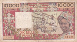 West African States, 10.000 Francs, 1977/1992, FINE, p709Kl
"K'' Senegal