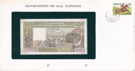 West African States, 500 Francs, 1985, UNC, p806Th, FOLDER
In its stamped and stamped special envelope.
Estimate: USD 25-50
