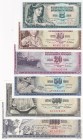 Yugoslavia, 5-10-20-50-500-1.000 Dinara, 1968/1981, UNC, (Total 6 banknotes)