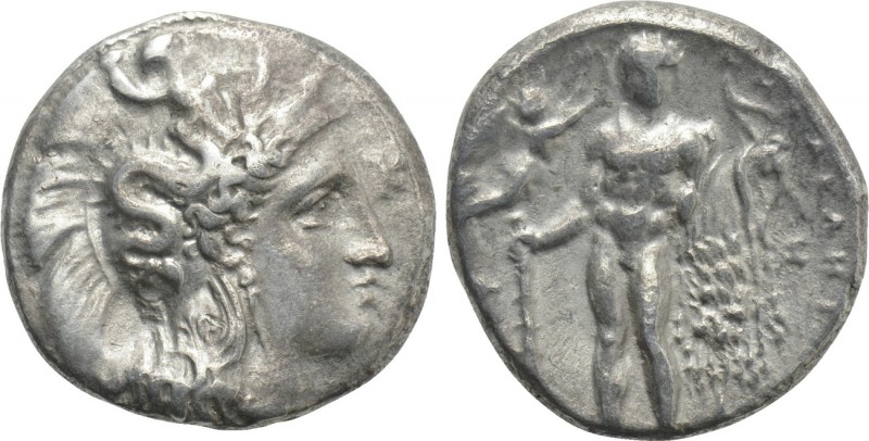 LUCANIA. Herakleia. Nomos (Circa 330/25-281 BC). 

Obv: Helmeted head of Athen...