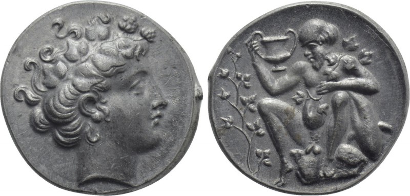 SICILY. Naxos. Tin imitation of AR Tetradrachm (Circa 415-403). 

Obv: ΝΑΞΙΩΝ....
