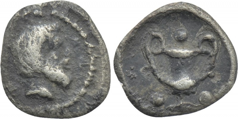 SICILY. Naxos. Trionkion or Tetras (Circa 415 BC). 

Obv: Bearded head of Dion...