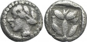 MACEDON. Chalkidian League. Trihemiobol (Circa 425-390 BC). Olynthos.