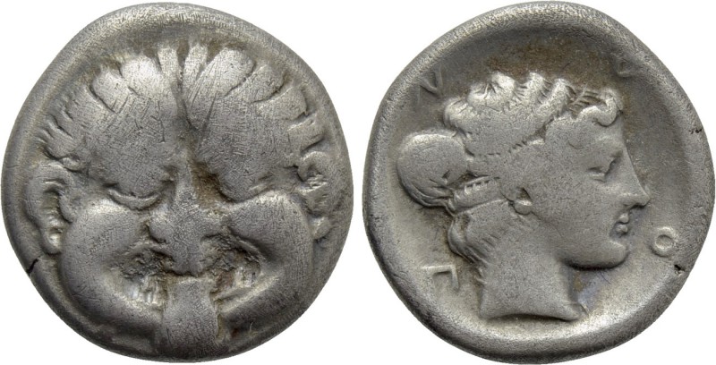 MACEDON. Neapolis. Hemidrachm (Circa 375-350 BC). 

Obv: Facing gorgoneion.
R...