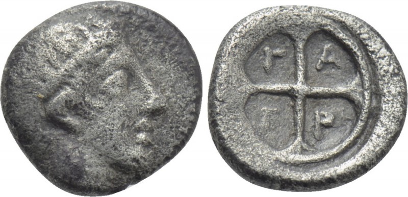 TROAS. Gargara. Hemiobol (5th century BC). 

Obv: Male head right, wearing tae...