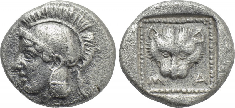 LESBOS. Methymna. Triobol or Hemidrachm (Circa 450/40-406 BC). 

Obv: Helmeted...