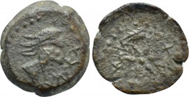 KINGS OF MAURETANIA. Boccus I or II (118-80 BC or 49-33 BC). Ae Half Unit(?). ŠMŠ mint.