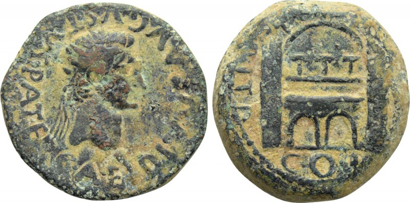 SPAIN. Emerita. Divus Augustus (Died 14 AD). Ae Dupondius. Struck under Tiberius...