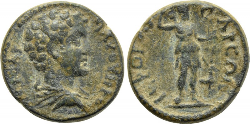 LYDIA. Hierocaesarea. Marcus Aurelius (Caesar, 139-161). Ae. 

Obv: Μ ΑV OVΗΡO...