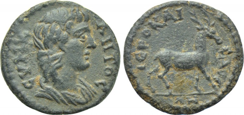 LYDIA. Hierocaesarea. Pseudo-autonomous (Early-mid 2nd century). Ae. 

Obv: CV...