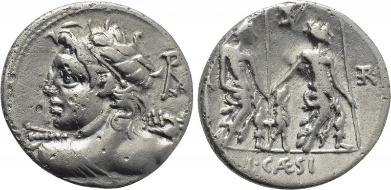 LUCIUS CAESIUS. Denarius (112-111 BC). Rome. 

Obv: Bust of Apollo-Vejovis lef...