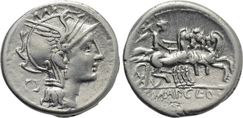 APPIUS CLAUDIUS PULCHER, T. MANLIUS MANCIUS and Q. URBINIUS. Denarius (111-110 B...
