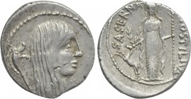 L. HOSTILIUS SASERNA (48 BC). Denarius. Rome.