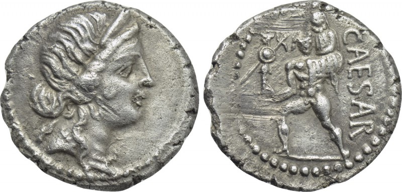 JULIUS CAESAR. Denarius (48-47 BC). Military mint traveling with Caesar in North...