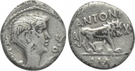 MARK ANTONY. Fourrée Quinarius (42 BC). Imitating Lugdunum.