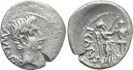 AUGUSTUS (27 BC-14 AD). Quinarius. Emerita; P. Carisius, legatus pro praetore.