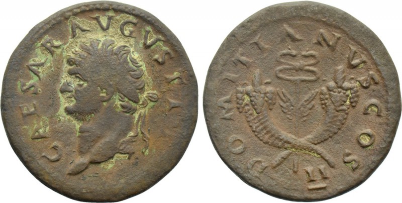 DOMITIANUS (Caesar, 69-81). Dupondius. Rome. 

Obv: CAESAR AVGVSTI F. 
Laurea...