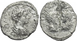 GETA with SEPTIMIUS SEVERUS and CARACALLA (Caesar, 198-209). Denarius. Rome.