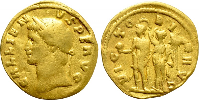 GALLIENUS (253-268). GOLD Aureus. Rome.

Obv: GALLIENVS P F AVG.
Head left (a...