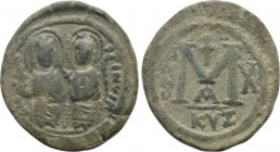 JUSTIN II with SOPHIA (565-578). Follis. Uncertain military mint. Dated RY 10 (574/5).