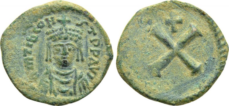 TIBERIUS II CONSTANTINE (578-582). Decanummium. Constantinople. 

Obv: δ M TIЬ...