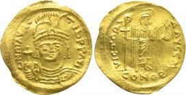MAURICE TIBERIUS (582-602). GOLD Solidus. Constantinople.