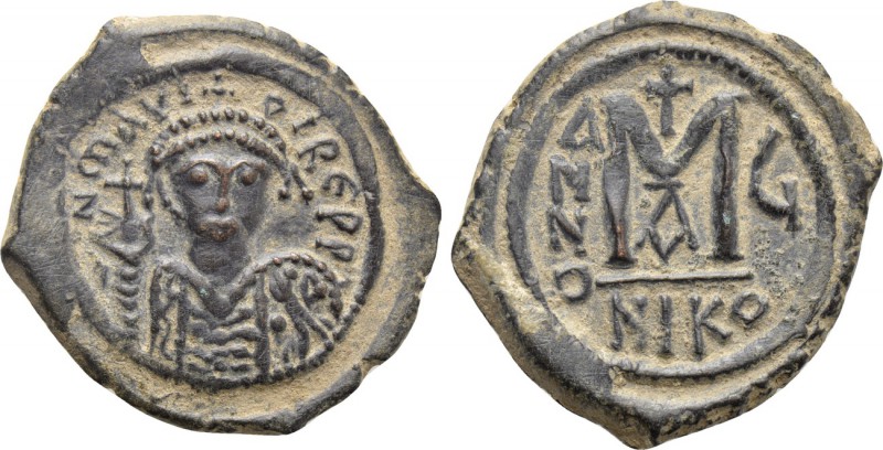 MAURICE TIBERIUS (582-602). Follis. Nicomedia. Dated RY 6 (587/8). 

Obv: D N ...