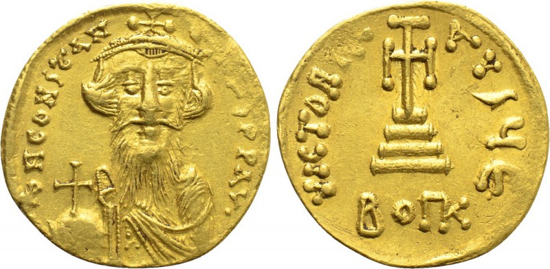 CONSTANS II (641-668). GOLD Solidus. Constantinople. Leight weight issue of 23 S...