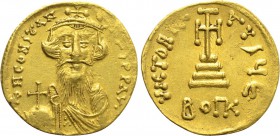 CONSTANS II (641-668). GOLD Solidus. Constantinople. Leight weight issue of 23 Siliquae.