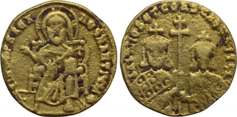 BASIL I THE MACEDONIAN with CONSTANTINE (867-886). Fourrée Solidus. Constantinop...