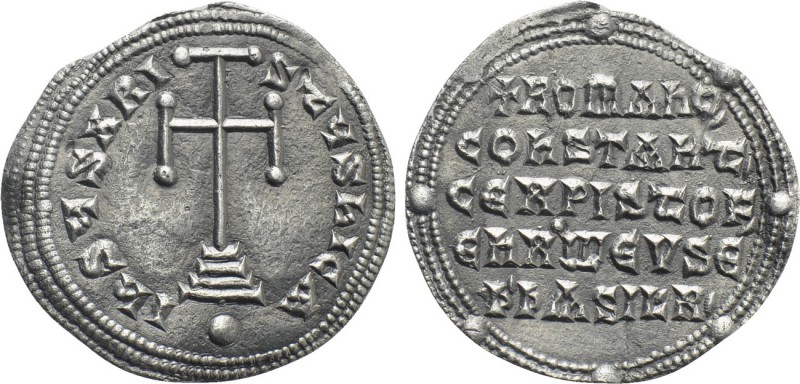 CONSTANTINE VII PORPHYROGENITUS with ROMANUS I and CHRISTOPHER (913-959). Miliar...