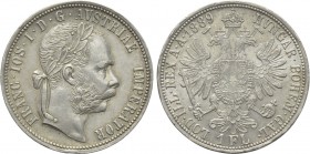 AUSTRIA. Franz Josef I (1848-1916). Florin (1889). Wien.