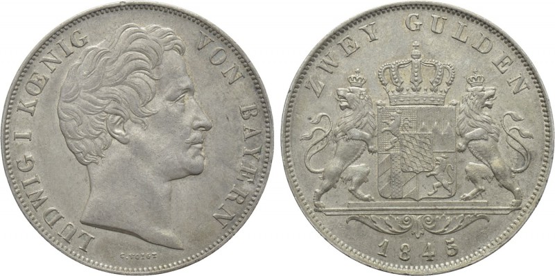 GERMANY. Bayern. Ludwig I (1825-1848). 2 Gulden (1845). München. 

Obv: LUDWIG...