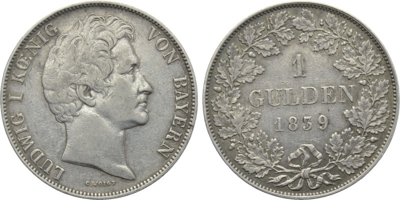 GERMANY. Bayern. Ludwig I (1825-1848). Gulden (1839). München. 

Obv: LUDWIG I...