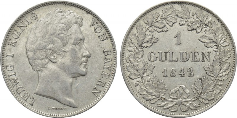 GERMANY. Bayern. Ludwig I (1825-1848). Gulden (1842). München. 

Obv: LUDWIG I...