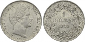 GERMANY. Bayern. Ludwig I (1825-1848). Gulden (1843). München.