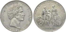 GERMANY. Bayern. Ludwig I (1825-1848). Konventionstaler (1832). München. Commemorating the Coronation of Otto as King of Greece.