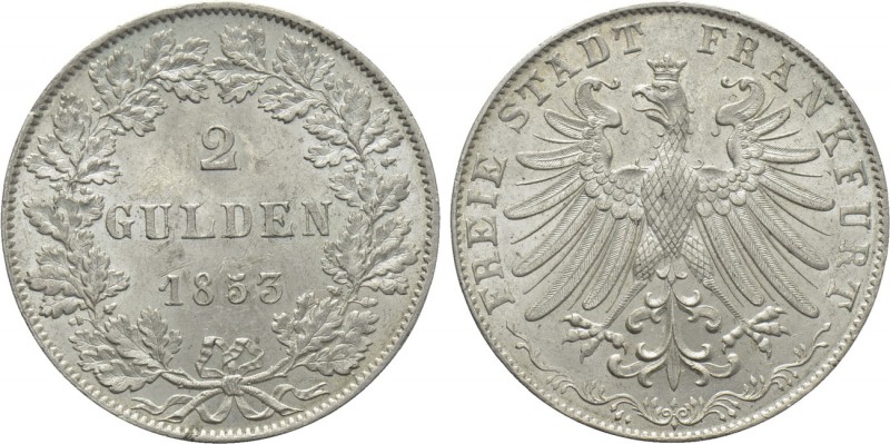 GERMANY Frankfurt. Free City (1853). 2 Gulden. 

Obv: FREIE STADT FRANKFURT. ...