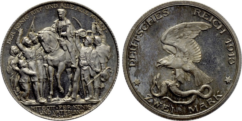 GERMANY. Preußen. Wilhelm II (1888-1918). 3 Mark (1913). Berlin. Commemorating t...