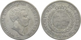 GERMANY. Württemberg. Wilhelm I (1816-1864). Gulden (1824-W). Stuttgart.
