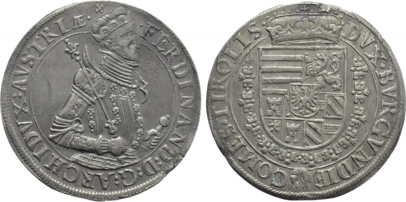 HOLY ROMAN EMPIRE. Ferdinand (Archduke, 1564-1595). Taler. Hall. 

Obv: FERDIN...