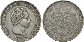 ITALY. Sardegna. Carlo Felice (1821-1831). 5 Lire (1829-P). Genova.