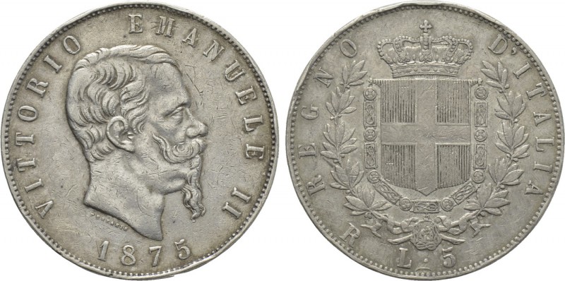 ITALY. Vittorio Emanuele II (1861-1878). 5 Lire (1875-R). Rome. 

Obv: VITTORI...