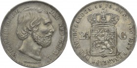 NETHERLANDS. Willem III (1849-1890). 2 1/2 Gulden (1870). Utrecht.