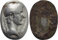SILVER INTAGLIO of Tiberius. Roman, circa 19th century.