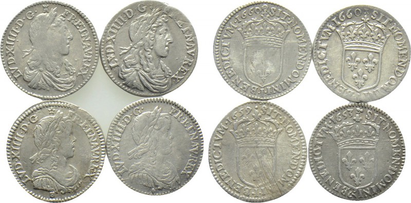 4 French Coins. 

Obv: .
Rev: .

. 

Condition: See picture.

Weight: g...